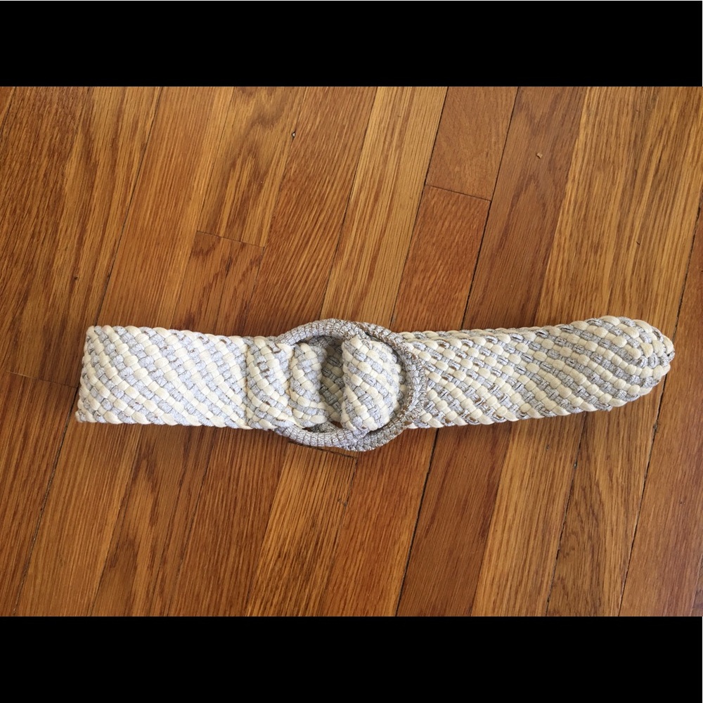Vintage Leather & Cotton Wide Adjustable Belt